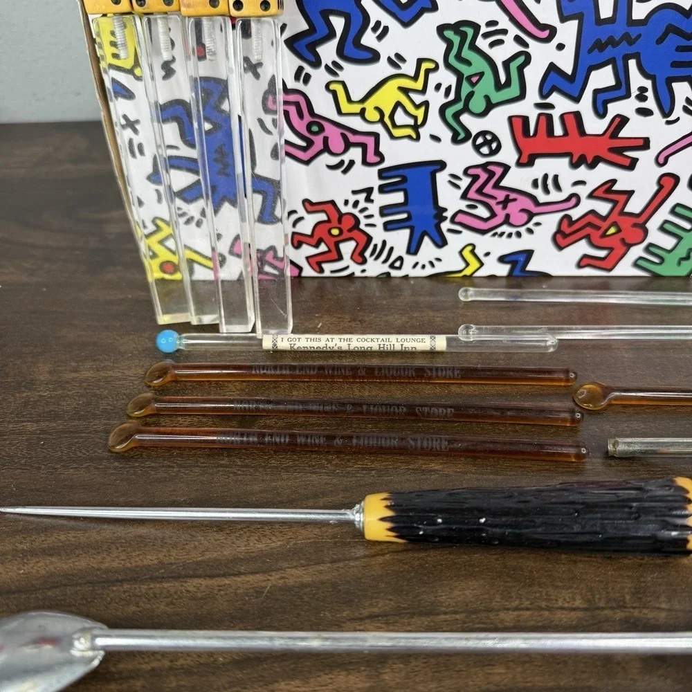 Vintage Bar Tools Set Mid Century Pourer Strainer Stirrer Shaker Bartender